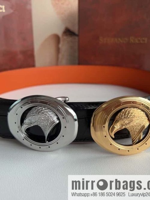 Stefano Ricci Stephen, Stainless Steel Eagle Head, Nile Crocodile No Splicing Belt