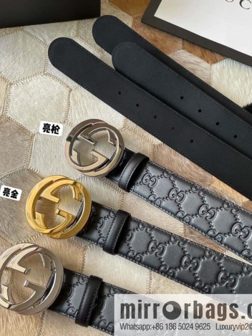 Gucci/Gucci Men\'s Interlocking Double G Metal Buckle Belt