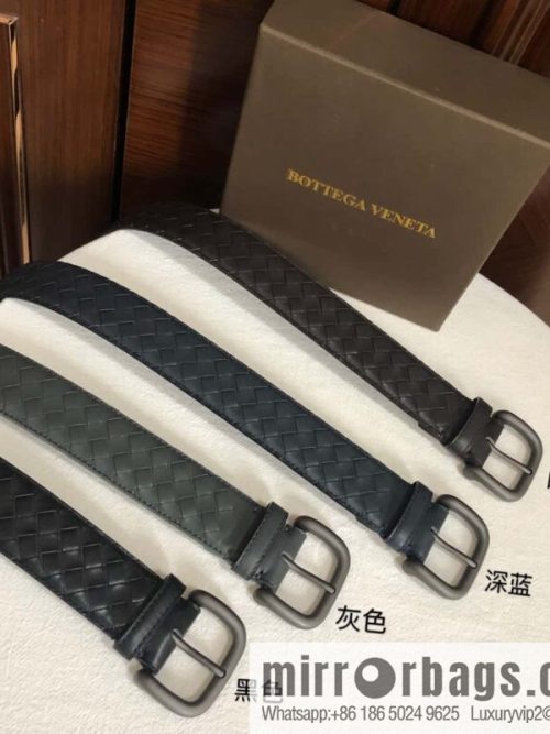 Bottega Veneta Butterfly Home, top layer cowhide woven 3.8cm classic color pin buckle belt