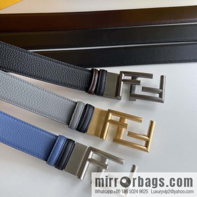 FENDI Fendi \"Double F\" logo from \"Galeries Lafayette\" cowhide belt 3.5cm