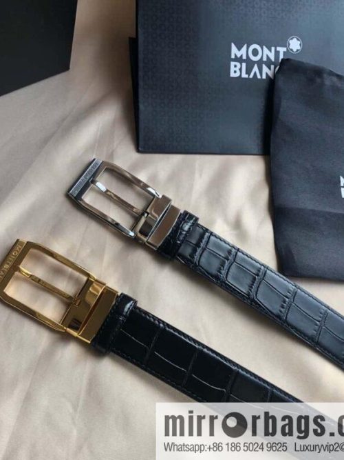 MONTBLANC Montblanc 3.5cm delicate needle metal buckle, first layer cowhide belt