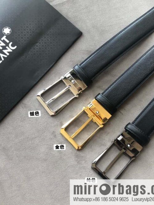 MONTBLANC Montblanc 3.5cm delicate needle metal buckle, first layer cowhide belt