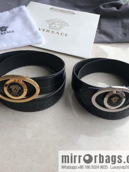 VERSACE Versace, Medusa Flip Metal Buckle 3.5cm Alligator Belt 3.5cm