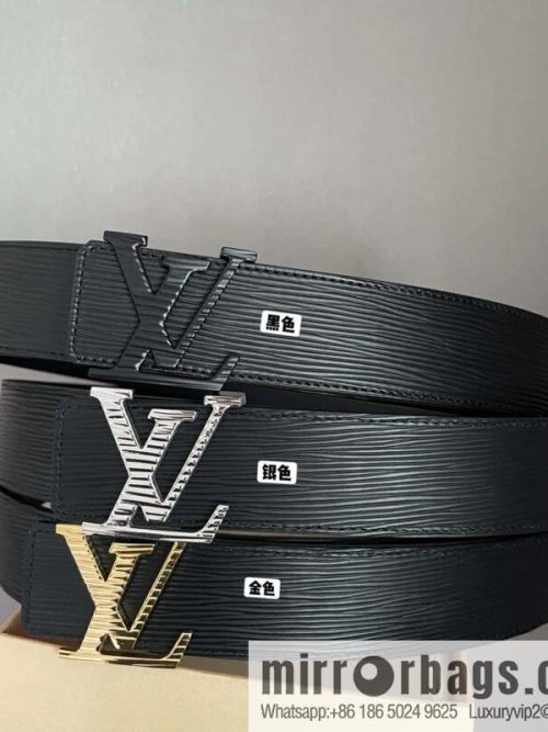 LV Initiales. 40mm Black Water Ripple Belt M9229