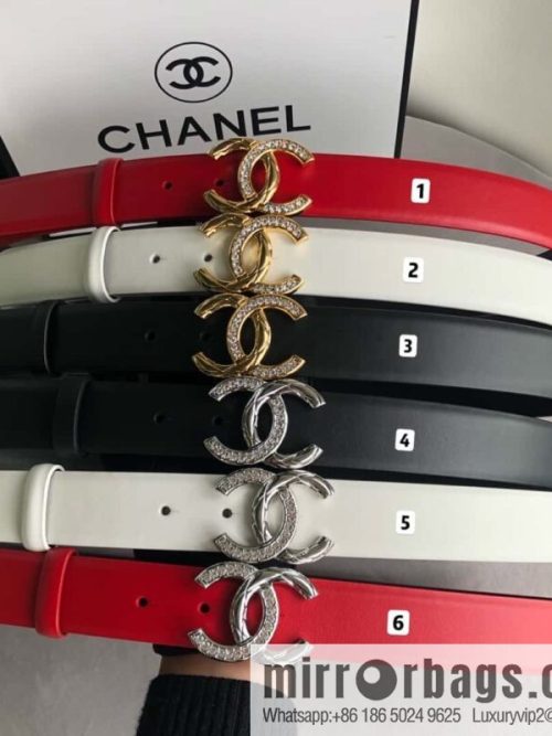 CHANEL double C diamond buckle with first-layer cowhide belt 3.0cm