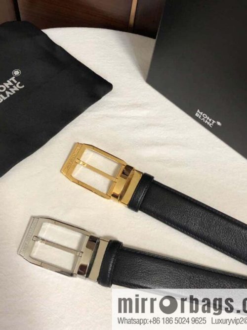 MONTBLANC Montblanc, top layer cowhide sheep texture 3.5cm needle metal buckle men\'s belt