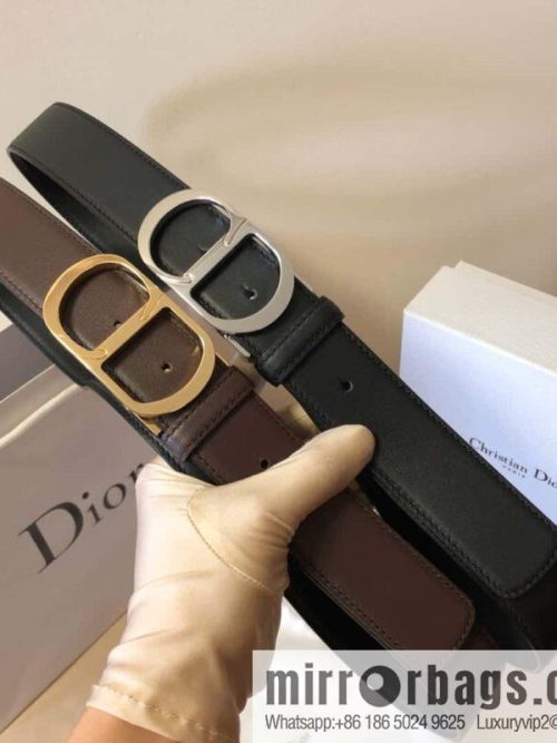 DIOR Dior CD clip buckle, first layer cowhide belt 3.5CM