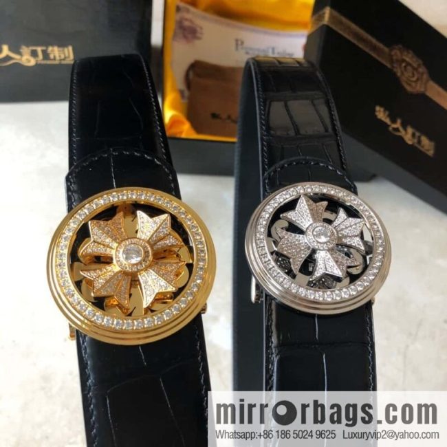 Chrome Hearts, personalized rotating metal buckle, crocodile belt 3.8cm