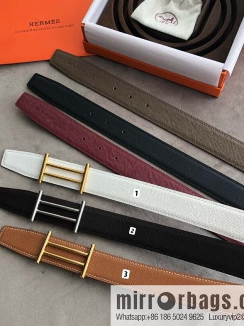 Hermes Hermes, the most ramped knight buckle, double-sided palm pattern original leather belt 32mm