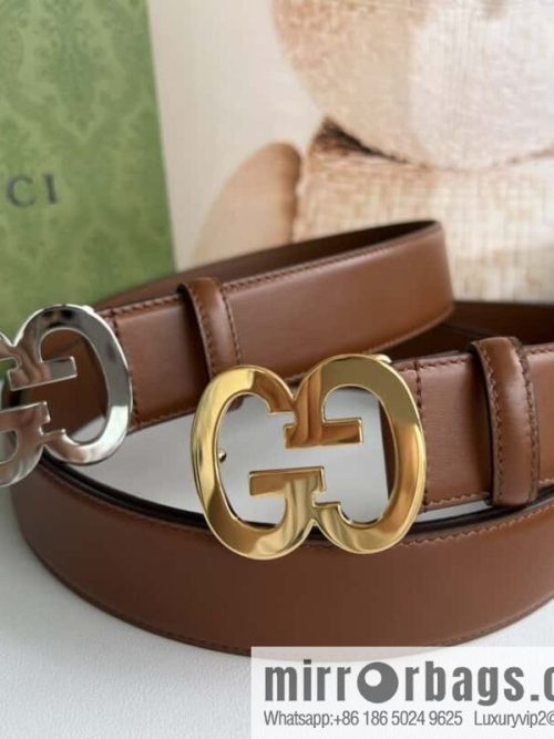 GUCCI Interlocking Double G Buckle, Cowhide Belt 4.0cm