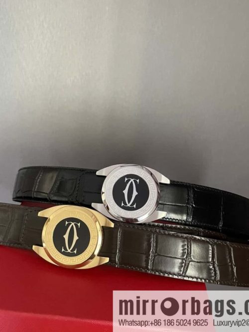 Cartier Cartier, stainless steel metal buckle, crocodile belt 3.5cm