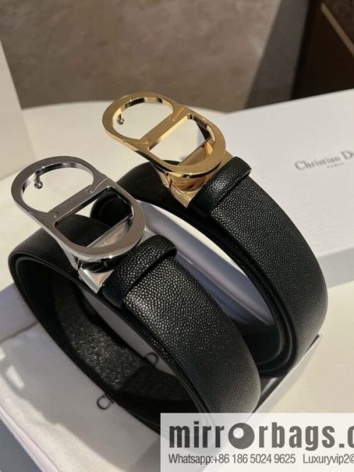 DIOR Dior, Classic Metal CD Buckle, Pearl Textured Cowhide Belt 3.5cm