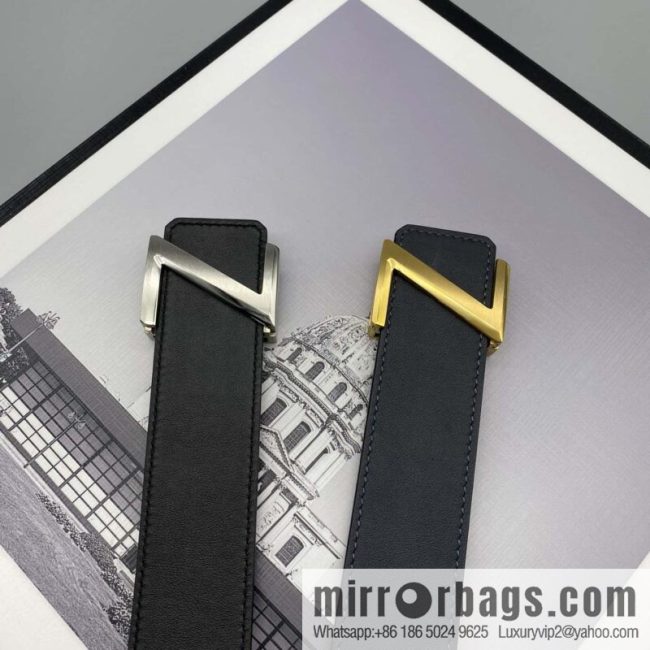 ZEGNA Zegna, stainless steel hardware Z push buckle, double-sided cowhide belt 4.0CM