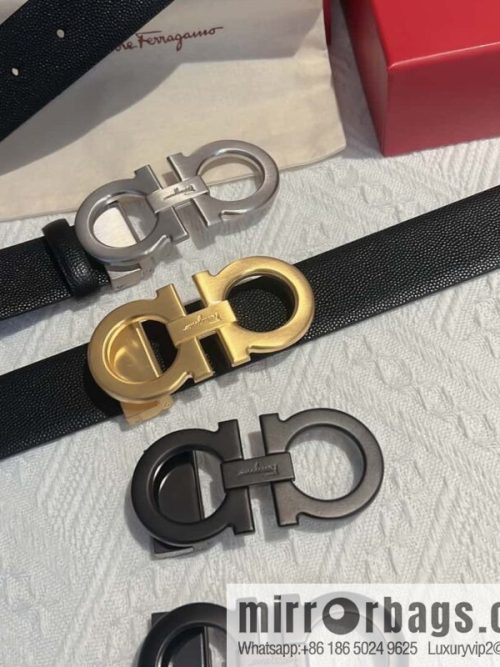 Ferragamo Ferragamo, exquisite figure 8 metal clasp, cowhide belt 3.5cm
