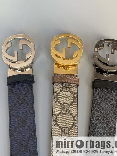 GUCCI 3.5cm square G-buckle double-sided belt