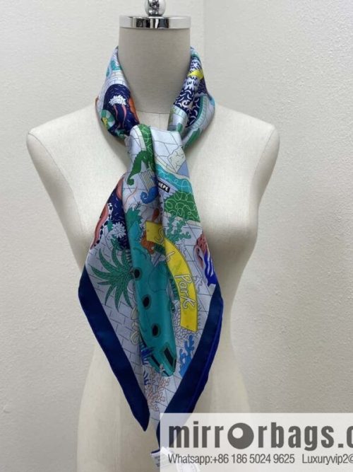 HERMES \"Water Amusement Park\" double-sided square towel