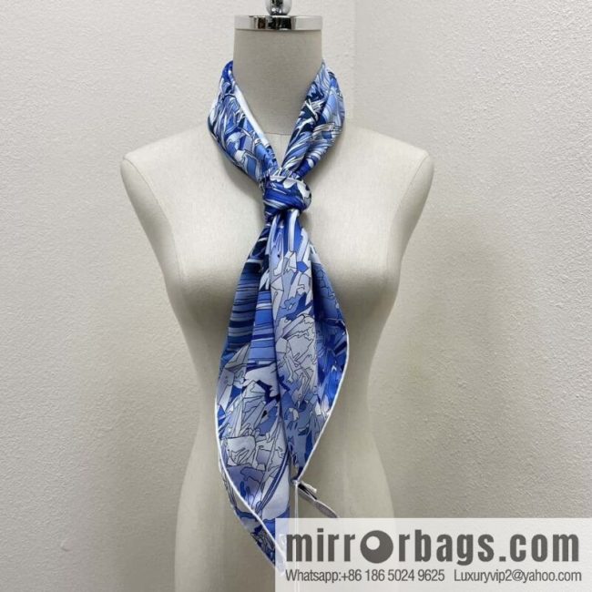 HERMES \"Crystal Valley\" silk square scarf