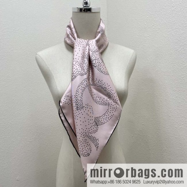 CHANEL Polka dot camellia square towel