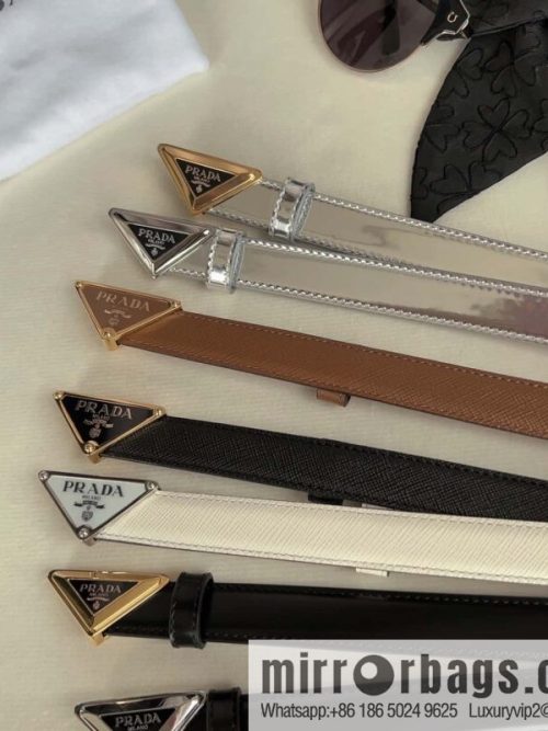 PRADA, metal buckle iconic triangular logo belt 2.0CM