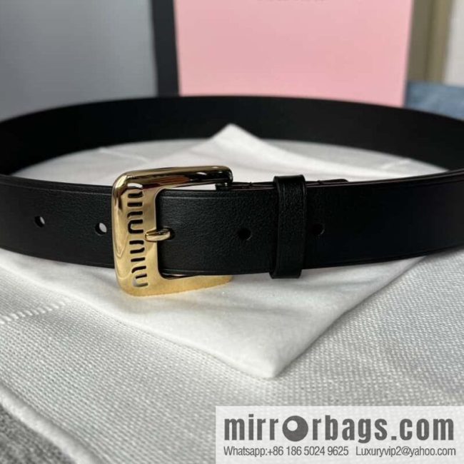 Miumiu double-sided first-layer cowhide belt 3.0CM - Image 5