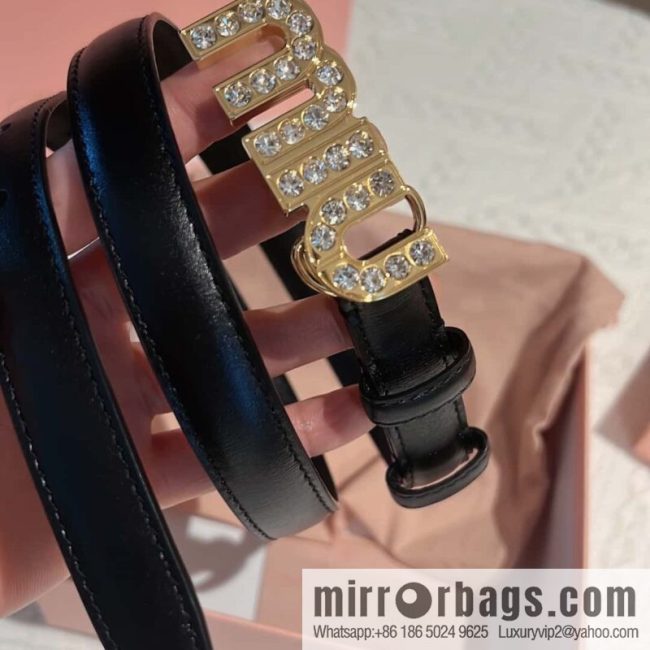 MIUMIU diamond buckle city belt 2.0cm - Image 2