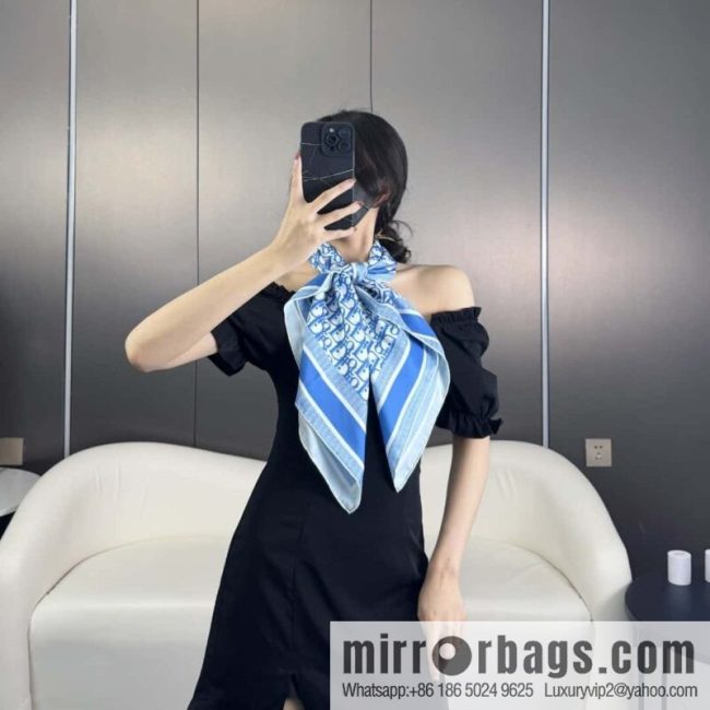 DIOR gold letters, silk scarves