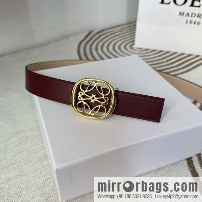 LOEWE Luo Yiwei\'s new belt smooth cow leather double-sided belt 2.8CM. - Image 2