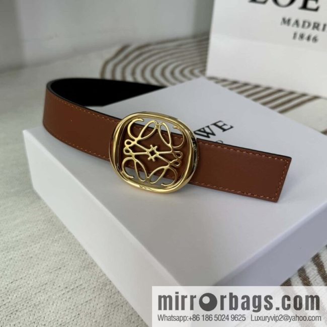 LOEWE Luo Yiwei\'s new belt smooth cow leather double-sided belt 2.8CM. - Image 4
