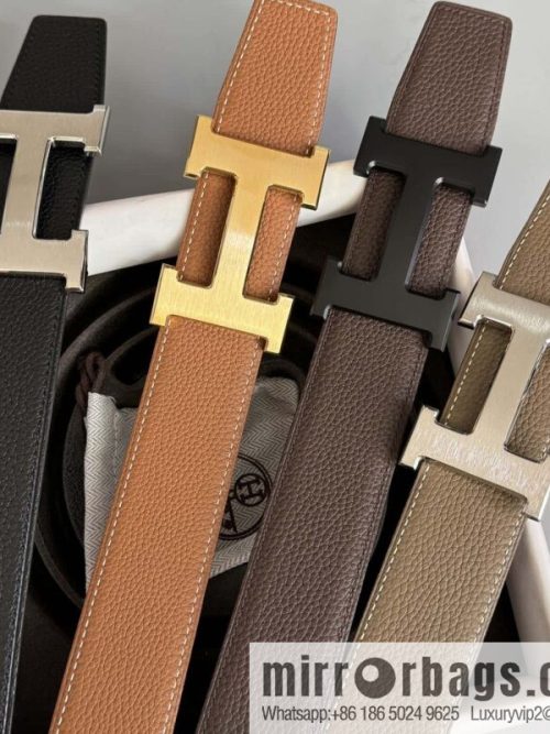 Hermes Togo Leather Double Sided Leather Belt 38mm