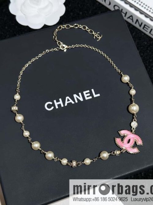 ❗️New ❗️ Chanel necklace ☀️ new ☑️ Chanel pearl pink double c necklace ☀️