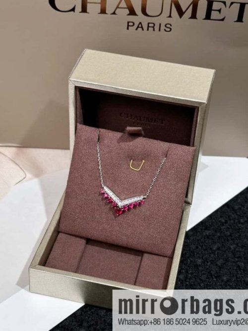 ❗️New ❗️ ☀️ CHAUMET JOS ÉPHINE AIGRETTE Queen Josephine series egret red diamond V-shaped necklace