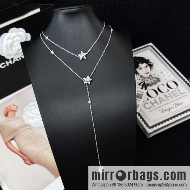❗️New ❗️☀️ New ☑️ Chanel pentagram double c necklace sweater chain ☀️