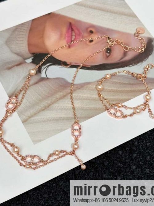 New ☑️ DIOR Dior Pearl CD Bracelet Necklace
