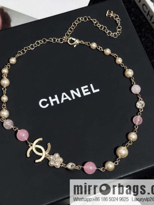 ❗️New ❗️ Chanel necklace ☀️ new ☑️ Chanel pink pearl double c necklace ☀️