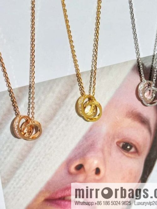 ❗New ❗ ☀ Cartier Cartier LOVE series, double ring necklace with diamonds ☀
