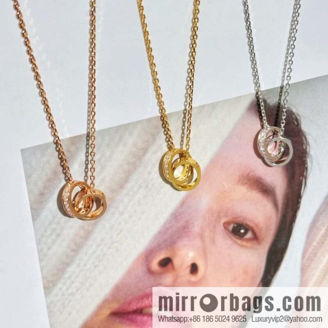 ❗New ❗ ☀ Cartier Cartier LOVE series, double ring necklace with diamonds ☀