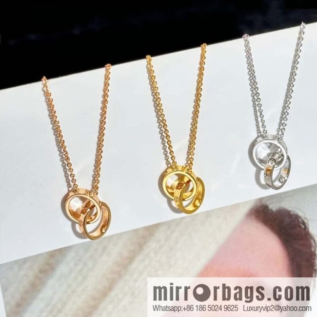 ❗New ❗ ☀ Cartier Cartier LOVE series, glossy double ring necklace ☀