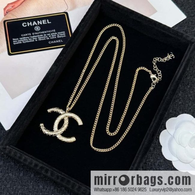 ❗️New ❗️ Chanel necklace ☀️ new ☑️ Chanel double c diamond necklace sweater chain ☀️