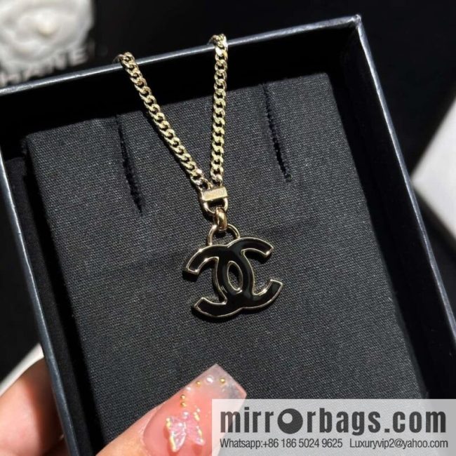 ❗️New ❗️ Chanel necklace ☀️ new ☑️ Chanel double c black drip necklace ☀️