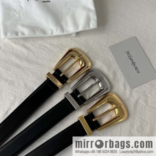 YSL\'s latest pin buckle triangular tail belt 2.5CM