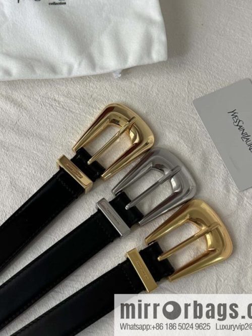 YSL\'s latest pin buckle triangular tail belt 2.5CM