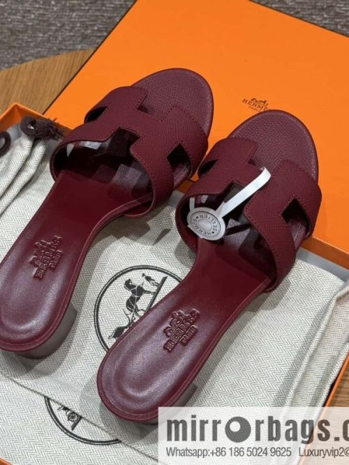 Hermès 185 Oasis high-heeled sandals with cowhide palm print/Epsom Hermès Red/55/Rouge H