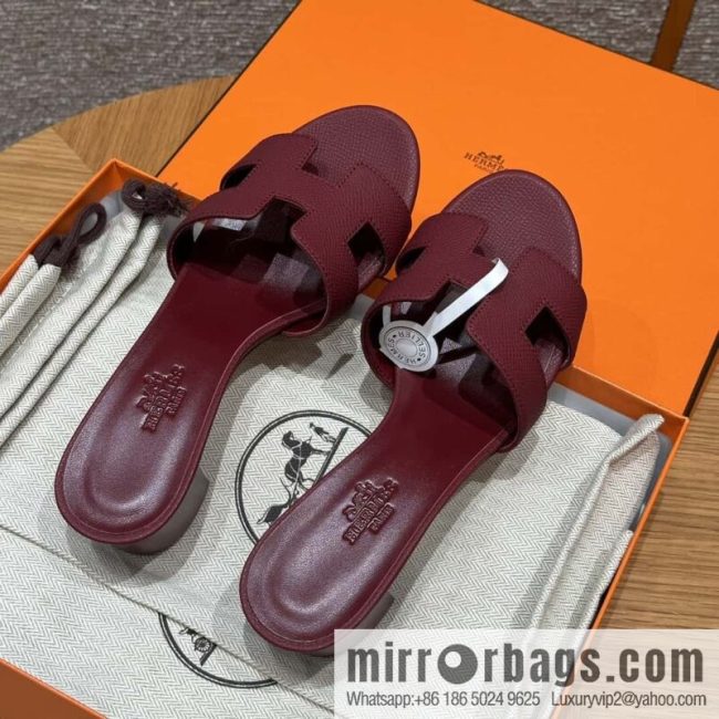 Hermès 185 Oasis high-heeled sandals with cowhide palm print/Epsom Hermès Red/55/Rouge H