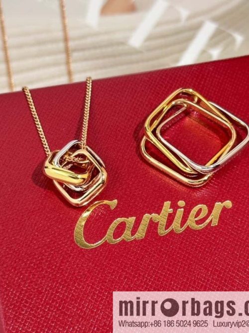 ❗New ❗ new version ☀ original single high version ☀ Cartier Cartier TRINITY pillow-shaped three-color ring necklace, ring ☀