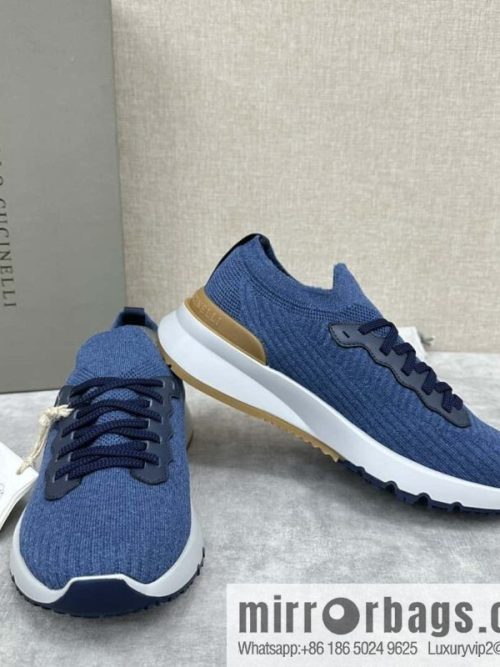 💋💍BC New Brunello Cucinell * Twill Knitted Low Top Sneakers