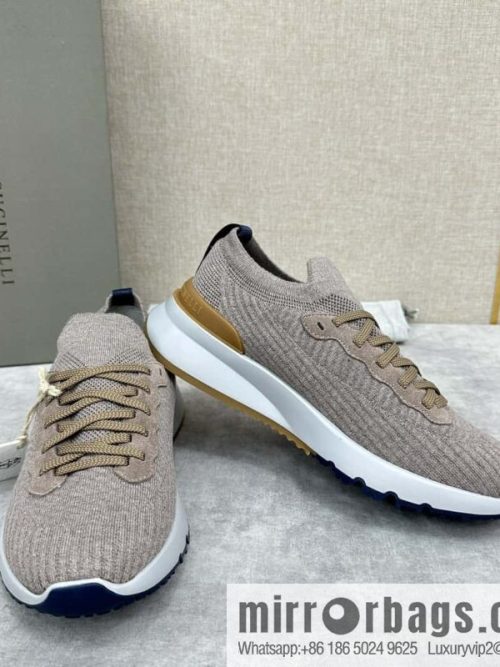 💋💍BC New Brunello Cucinell * Twill Knitted Low Top Sneakers