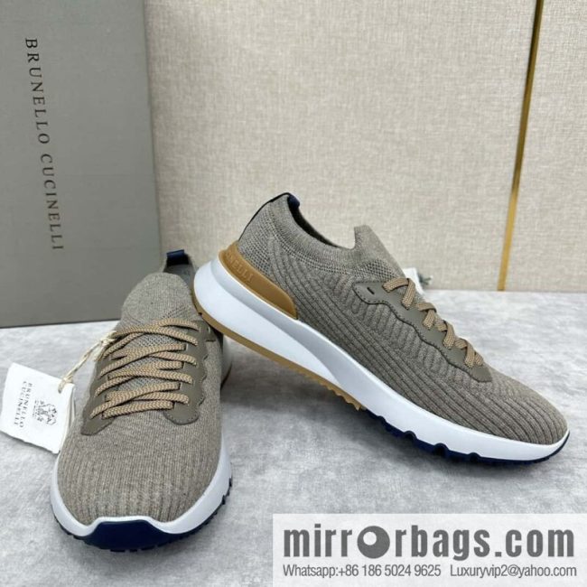 💋💍BC New Brunello Cucinell * Color Mix Knitted Low Top Sneakers