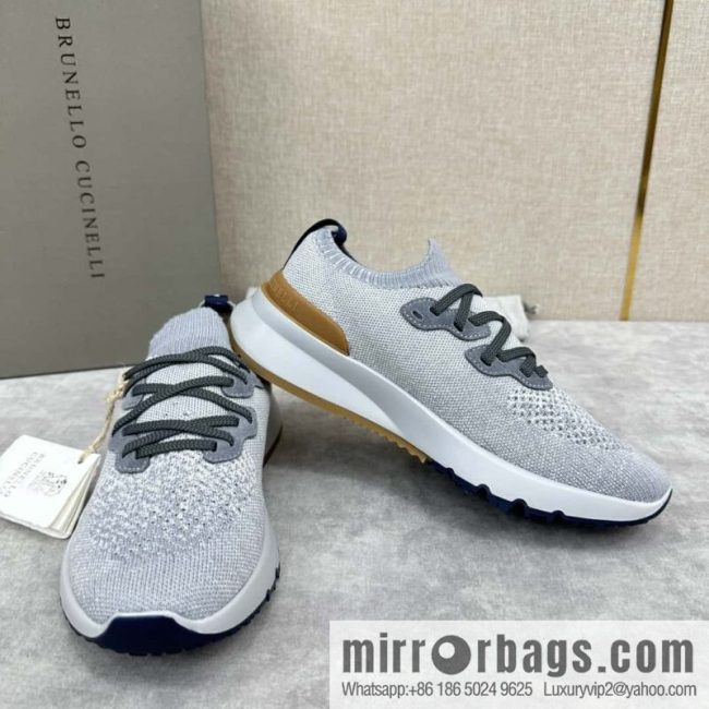 💋💍BC New Brunello Cucinell * Color Mix Knitted Low Top Sneakers