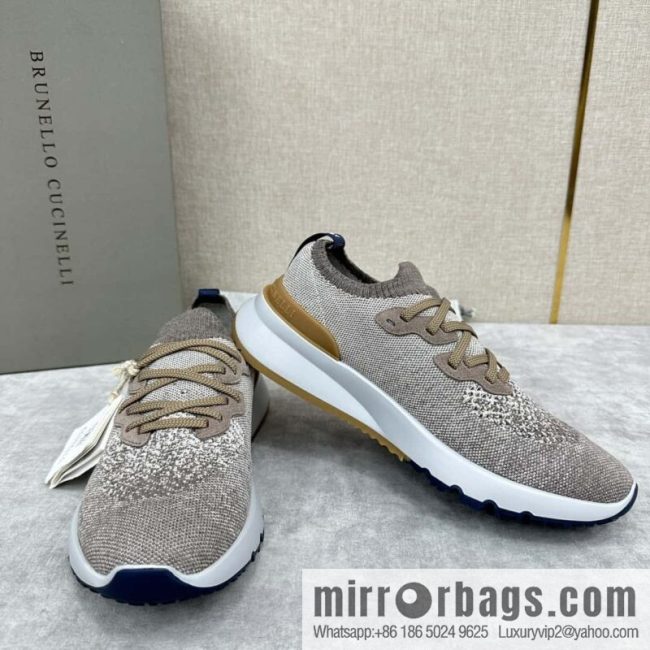 💋💍BC New Brunello Cucinell * Color Mix Knitted Low Top Sneakers