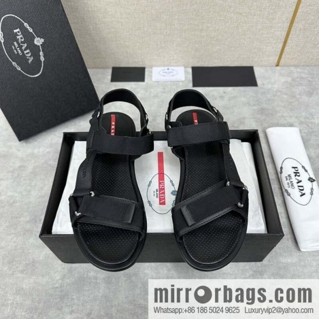 💋💍P Home New Prada * Prada, leather and nylon strappy sports sandals